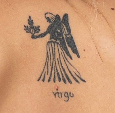 Angel with text (virgo) on her upper back