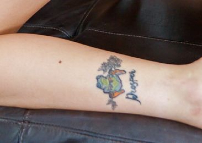 Tattoo on left ankle